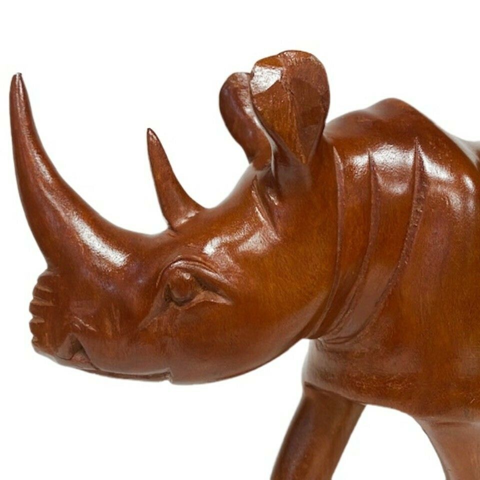 Antique Xl Wooden Rhino Rosewood Vintage photo 72.0