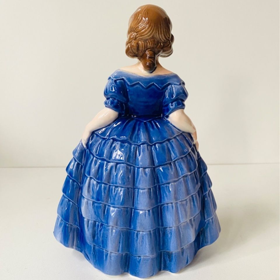 Hertwig & Co Katzhütte Sculpture Woman In Blue Dress Art Deco 1920s photo Home Decor