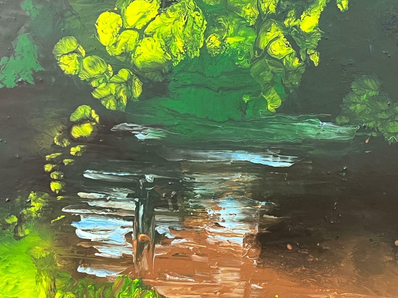 photo for sale Colin Halliday Impressionistic English River Landscape Original Oil Painting By British Artist  2008