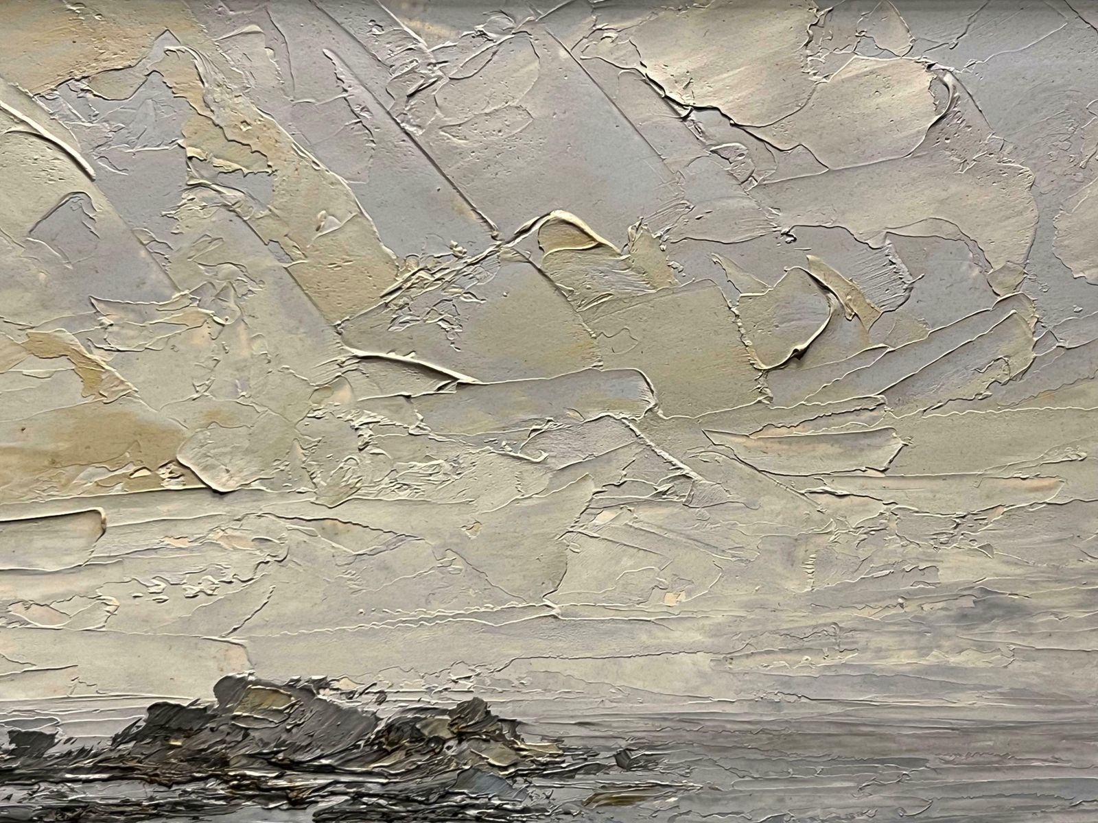 Constance Lee Californian Coastline Seascape Landscape Impasto Painting By 20th Century Artist 1972 photo vintage