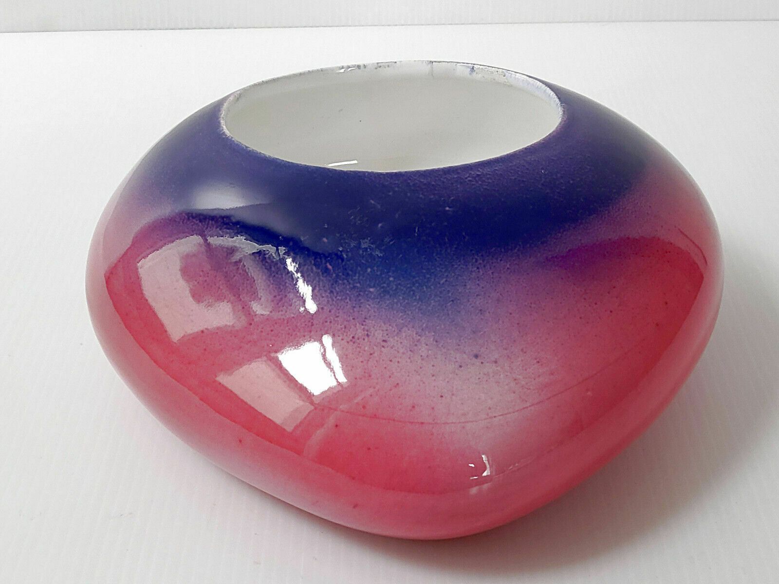 Superb Vintage Pebble Ceramic Vase Mauve & Pink Signed P. Brunet 92 photo for sale