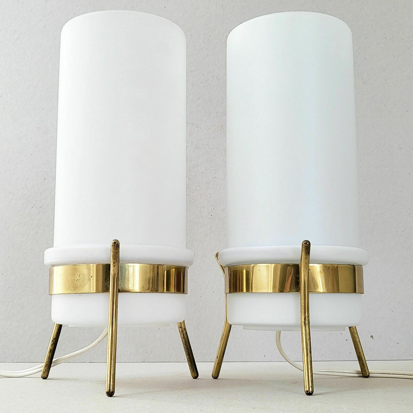 Pair Of Vintage Tripod Lamps 1950 Parscot Dlg Rene Jean Caillette Rockabilly