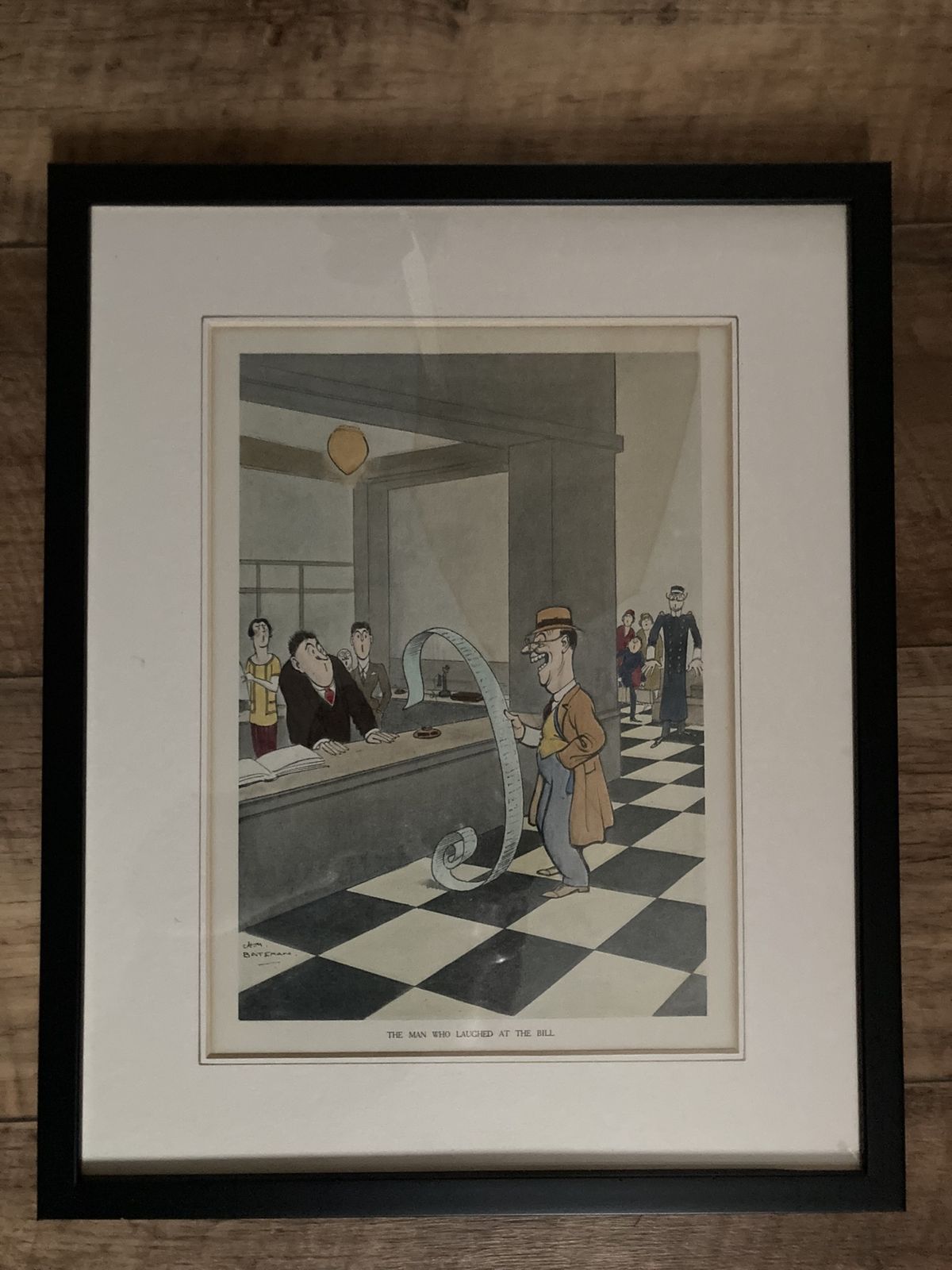 Two Animated Prints Hotel Restaurant Scene photo for sale