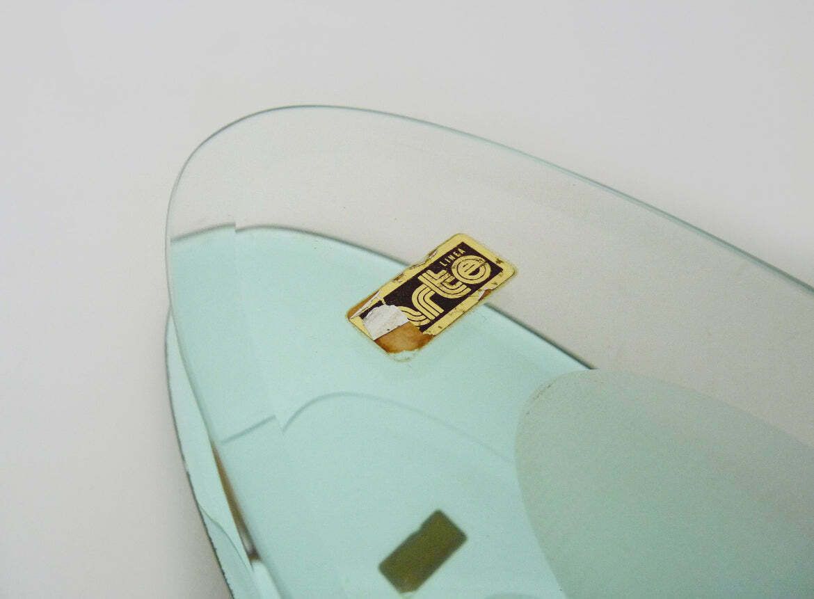 Pair Of Mint Green Mirrored Glass Fontana Arte Wall Lights C.1970 photo vinterior