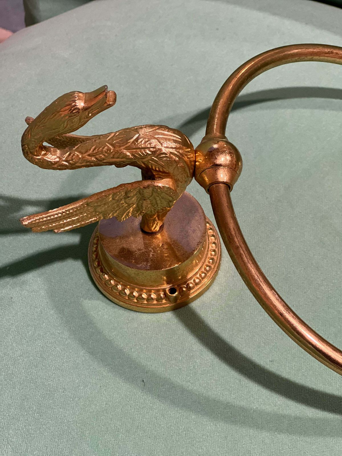 Italian Gold Plated Swan Towel Holder C.1970 photo furniture