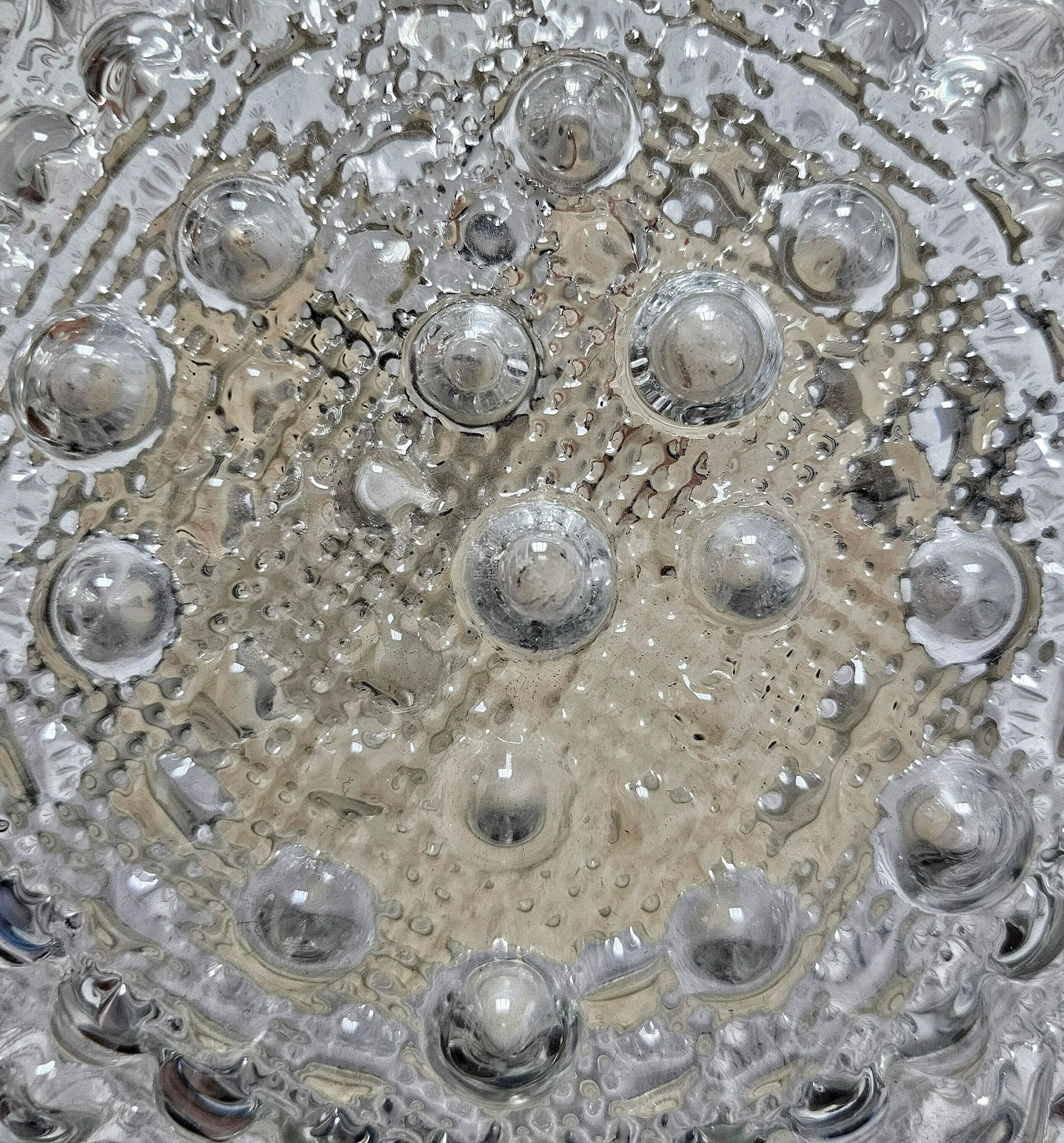Mid Century Modern Bubble Glass Flush Mount By Motoko Ishii For Staff / Made In Germany In 1960s photo vintage