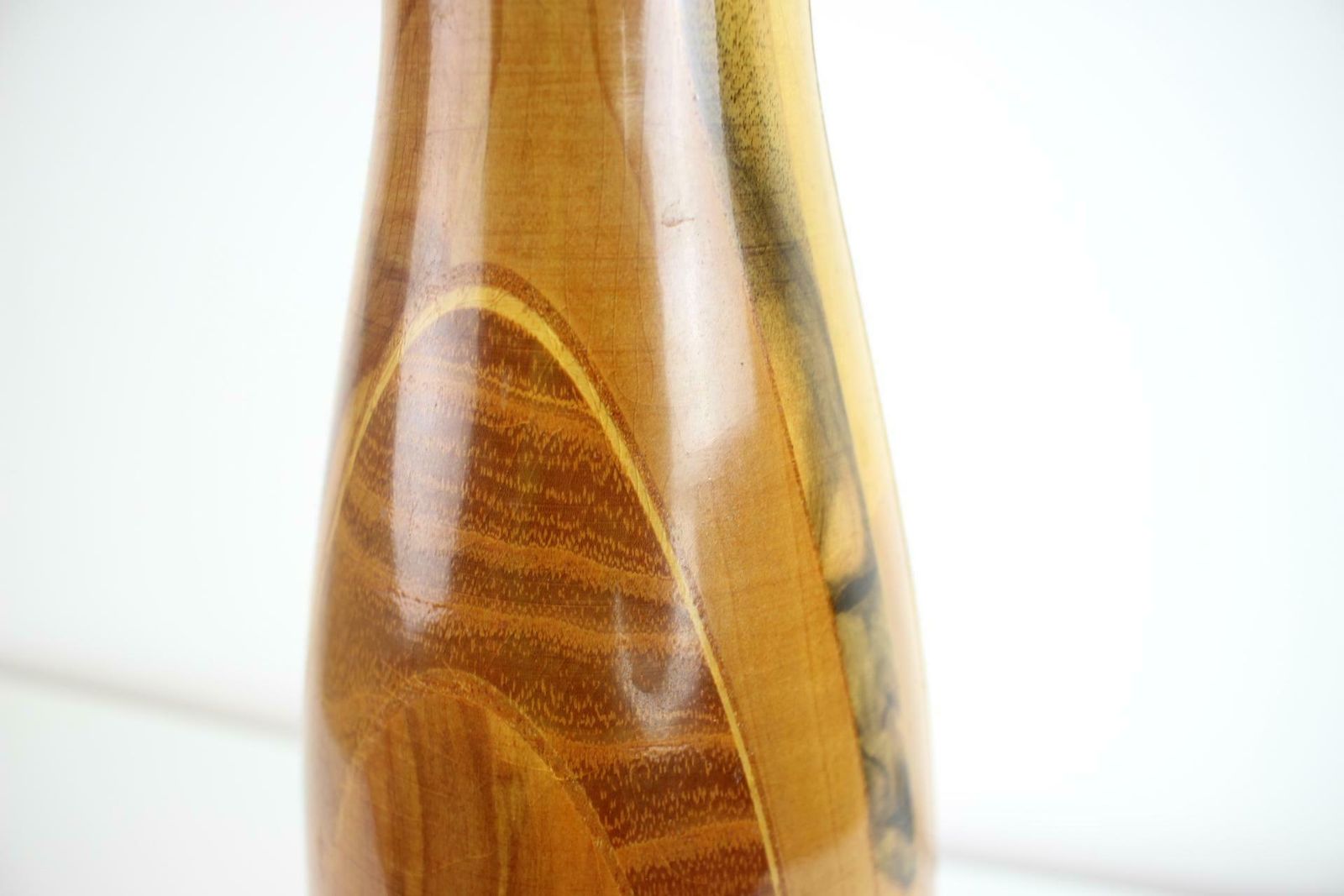 1970s Wooden Vase, Czechoslovakia photo vintage