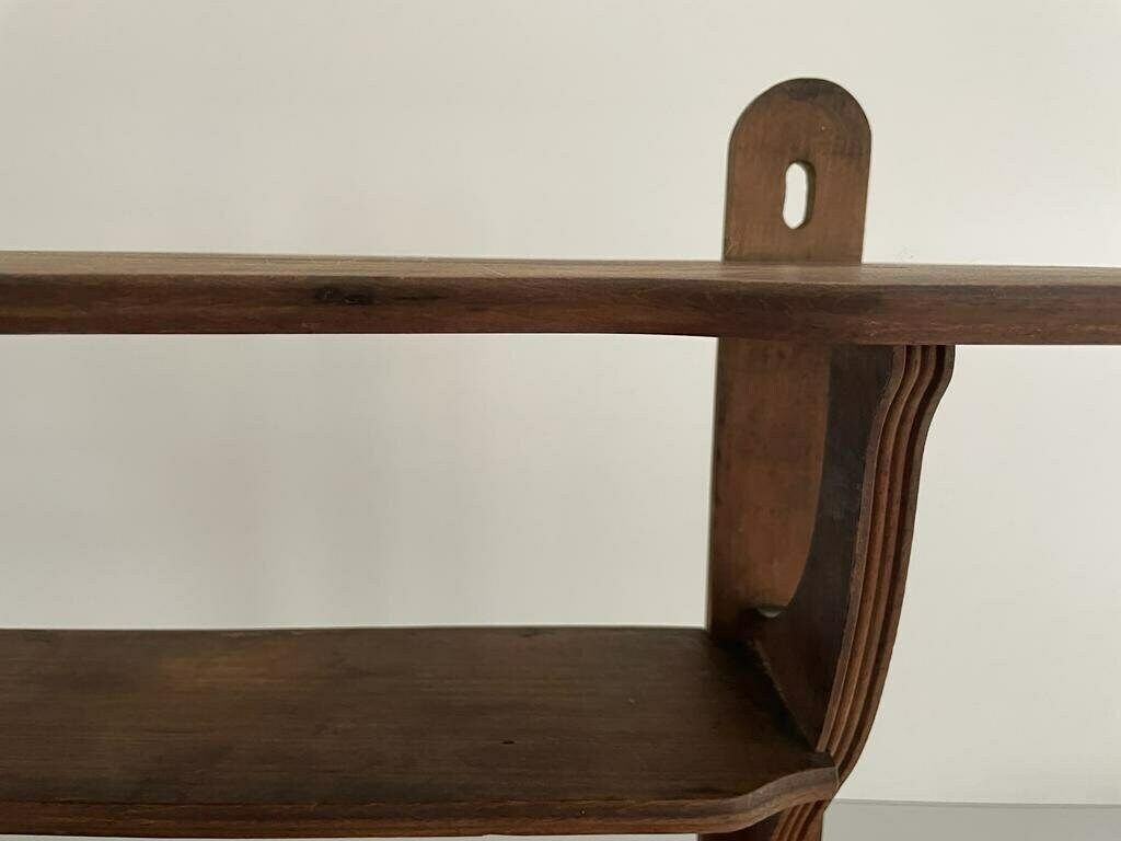 photo furniture Italian Art Deco 3 Layered Wood Wall Mounted Shelf, 1940s, Italy