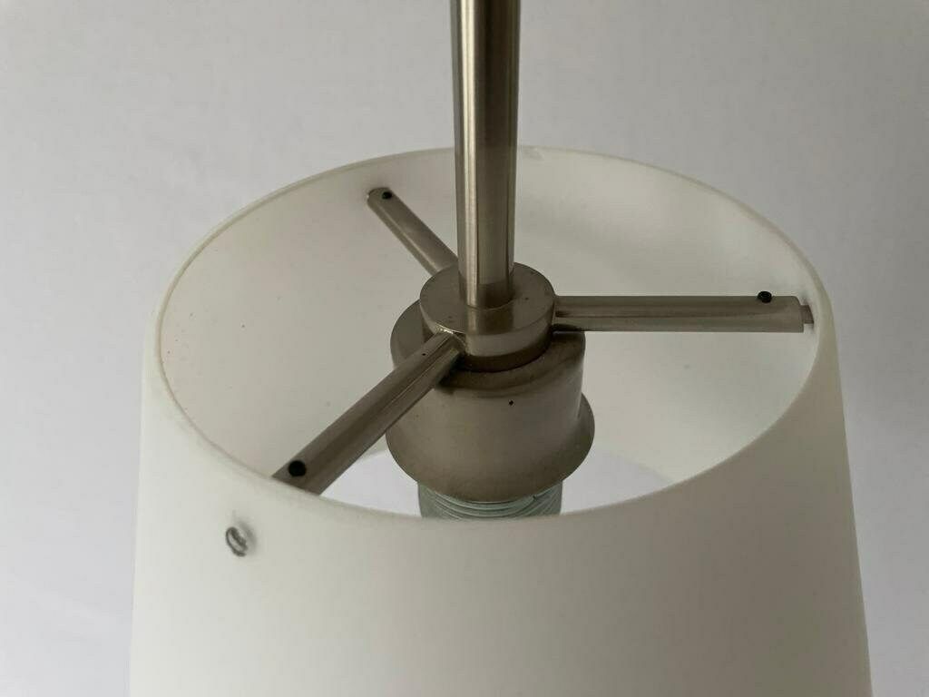 Glass Shade And Metallic Gray Body Adjustable Counterweight Pendant Lamp, 1970s, Germany photo vinterior