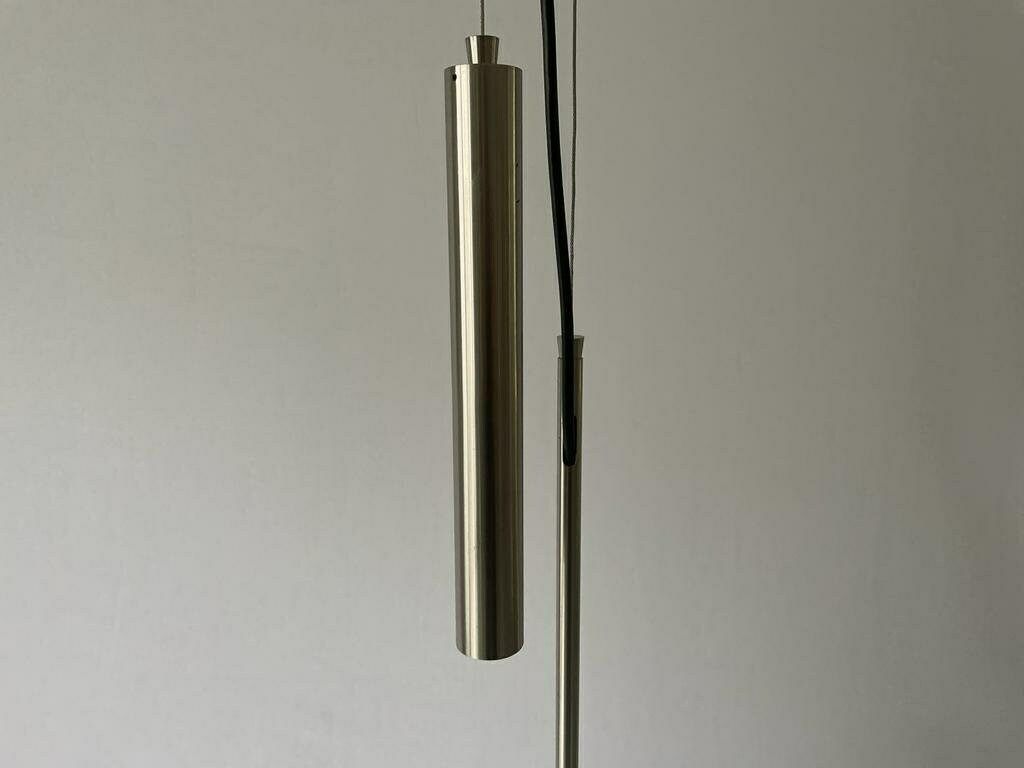 photo furniture Glass Shade And Metallic Gray Body Adjustable Counterweight Pendant Lamp, 1970s, Germany
