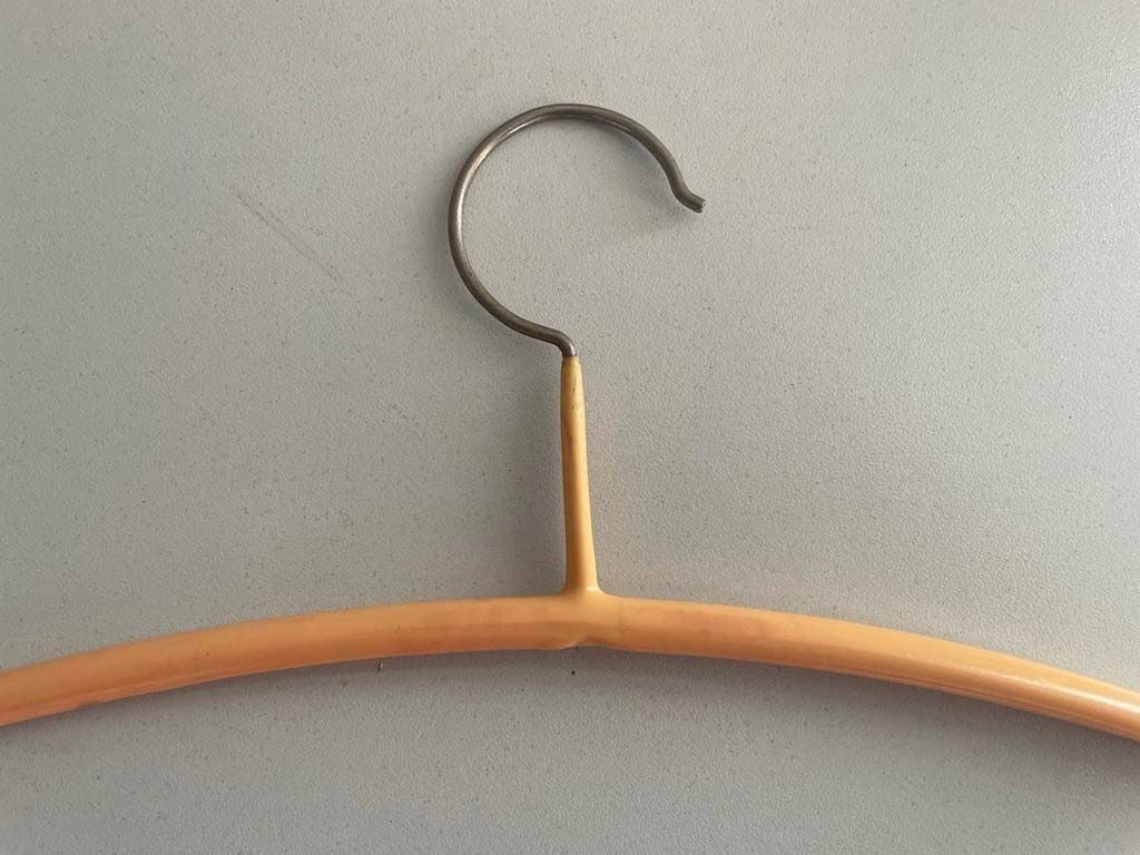 Set Of 6 Blue/Yellow/Pink/Red Metal Italian Clothes Hangers photo Furniture