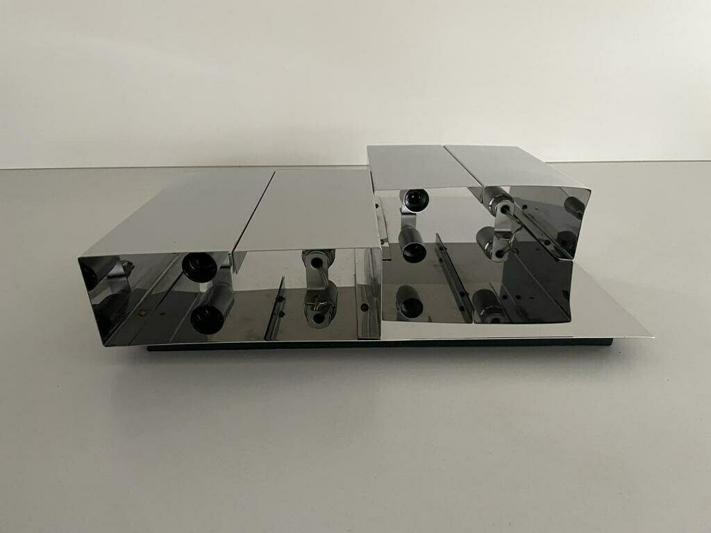 photo furniture 3 Dimensional Square Design Chrome Wall Lamp, 1970s, Italy