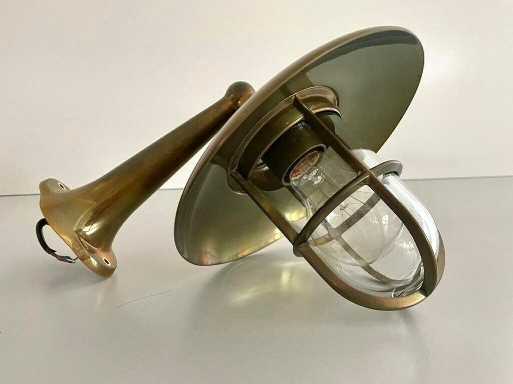 Wonderful Brass And Glass Pair Of Iconic Ship Wall Lamps, 1960s, Germany photo buy