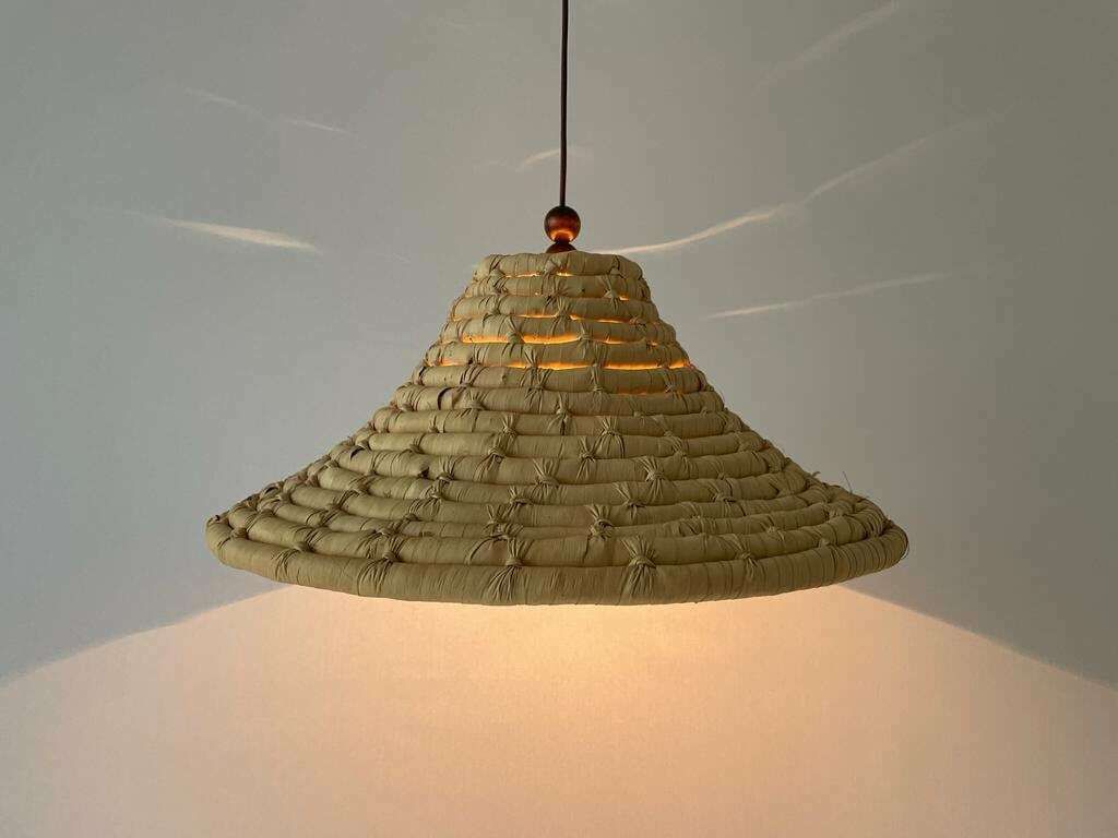 Unusual Large Pendant Lamp, Made Of Natural Plant Material, 1960s, Germany photo furniture