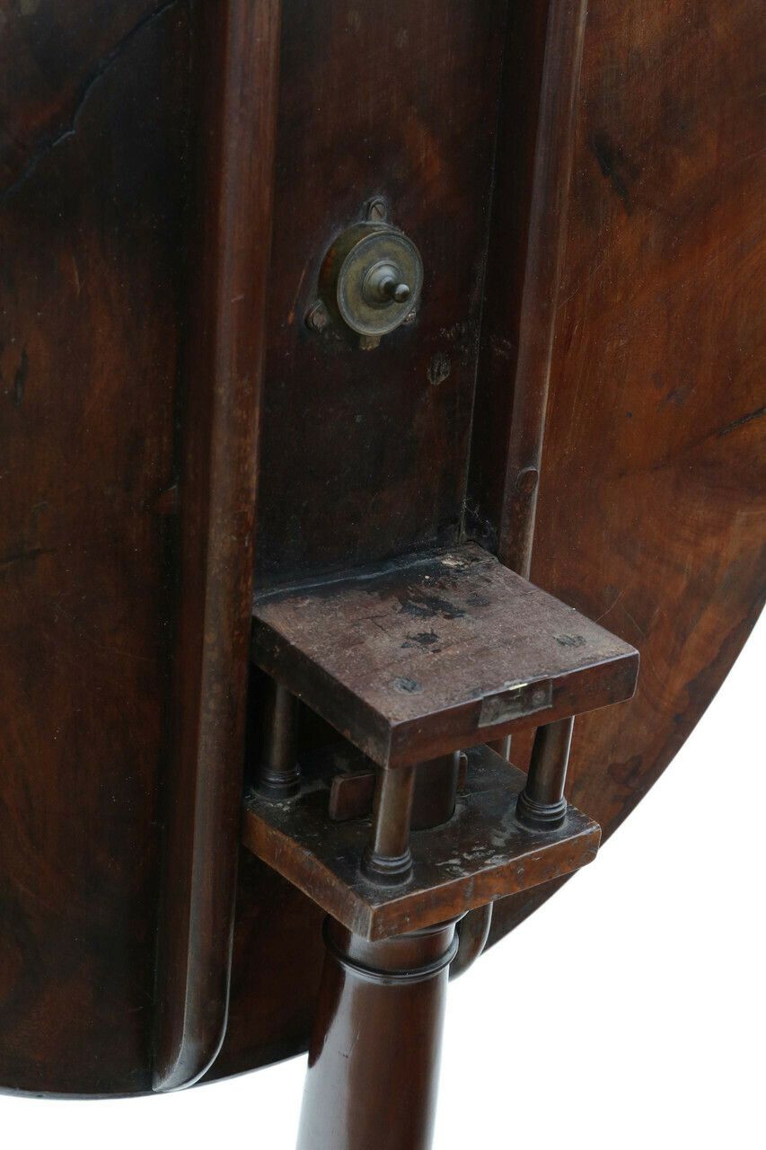 18th Century Georgian Mahogany Tilt Top Birdcage Supper Table For Side Wine photo vinterior
