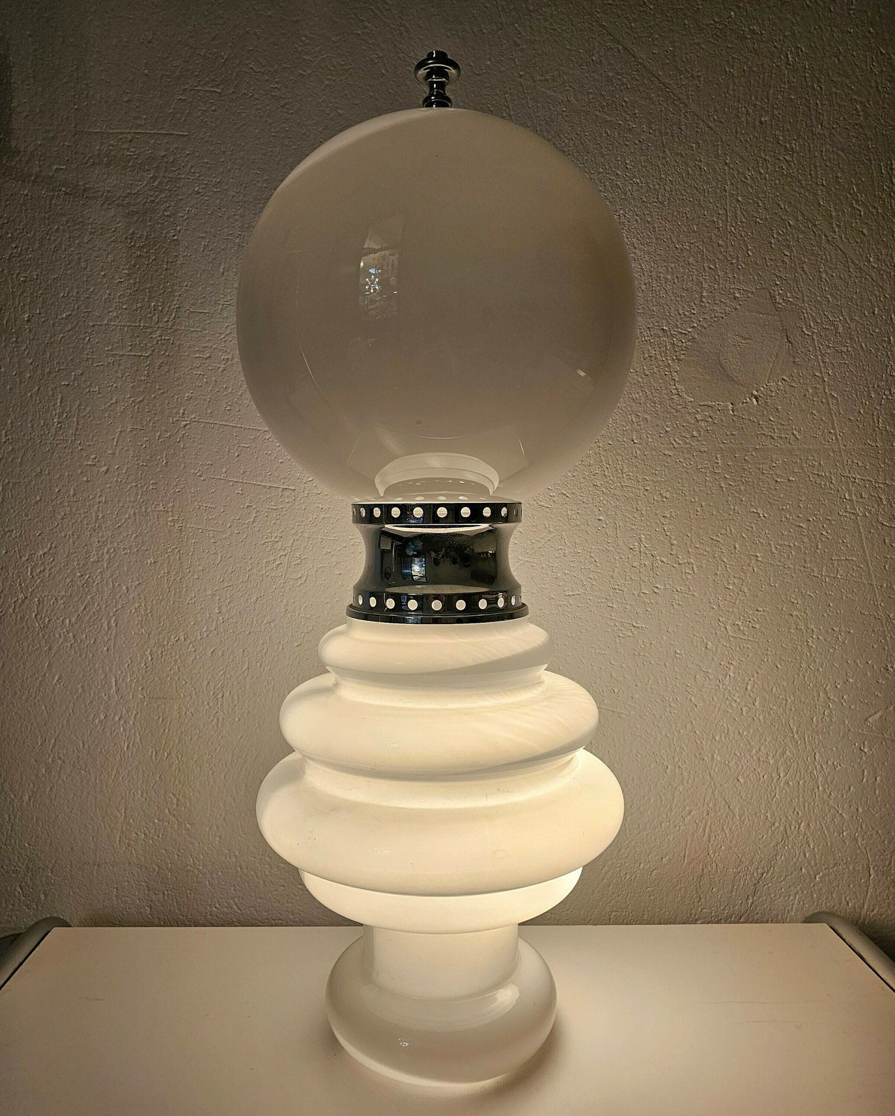 Rare Space Age Floor Or Table Murano Glass Lamp By Carlo Nason For Mazzega // Made In Italy In 1970s photo vintage