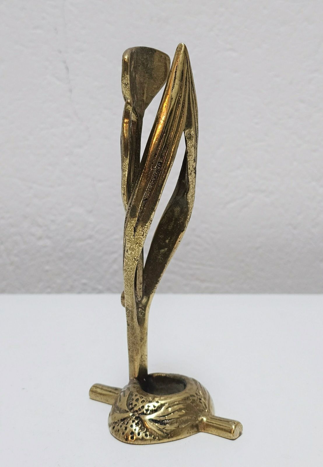 Extremely Rare Sculptural Brutalist Gilt Bronze Iris Shaped Candle Holder Designed By Heinz Goll // Made In Austria In 1960s photo Home Decor