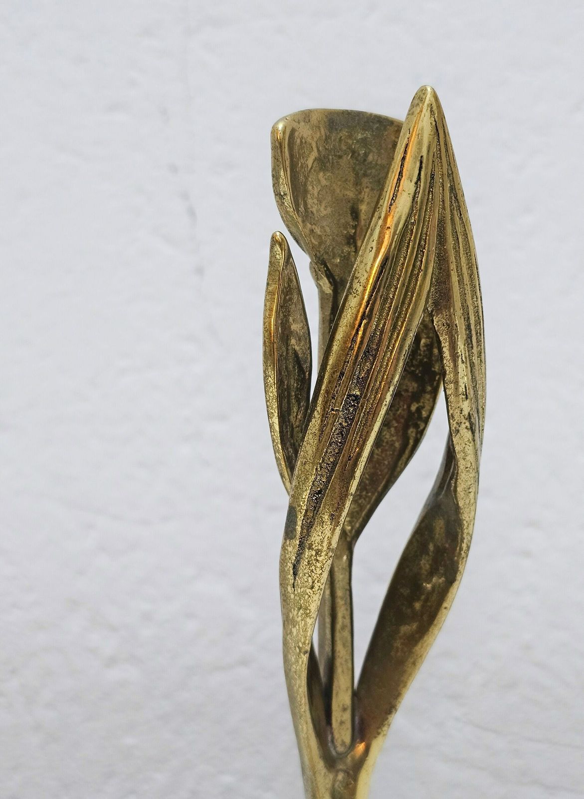 Extremely Rare Sculptural Brutalist Gilt Bronze Iris Shaped Candle Holder Designed By Heinz Goll // Made In Austria In 1960s photo 600.0
