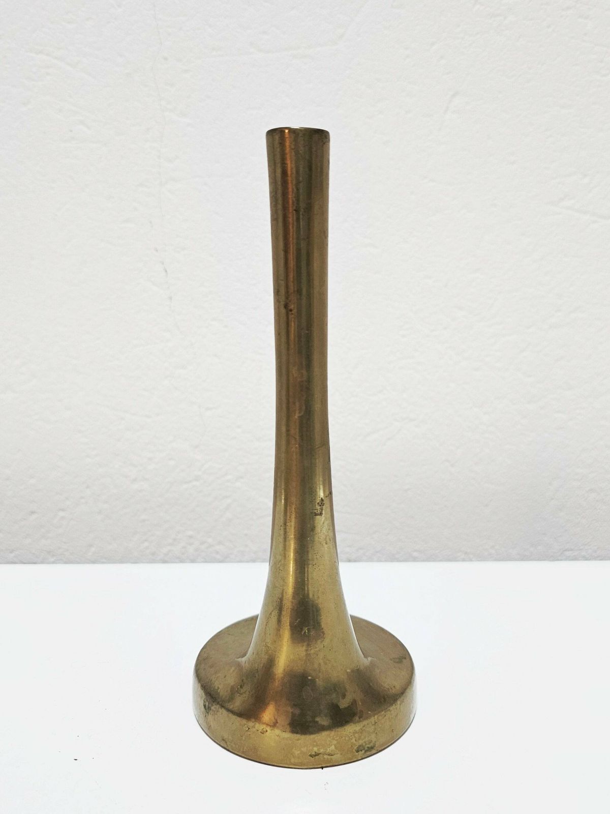Very Rare Sculptural Asymmetrical Brutalist Gilt Bronze Vase For A Single Flower Designed By Heinz Goll // Made In Austria In 1960s Belgradedesignmark photo 600.0