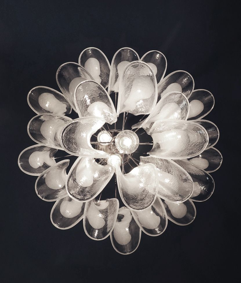 Italian Vintage Murano Chandelier   26 Glass Petals photo furniture