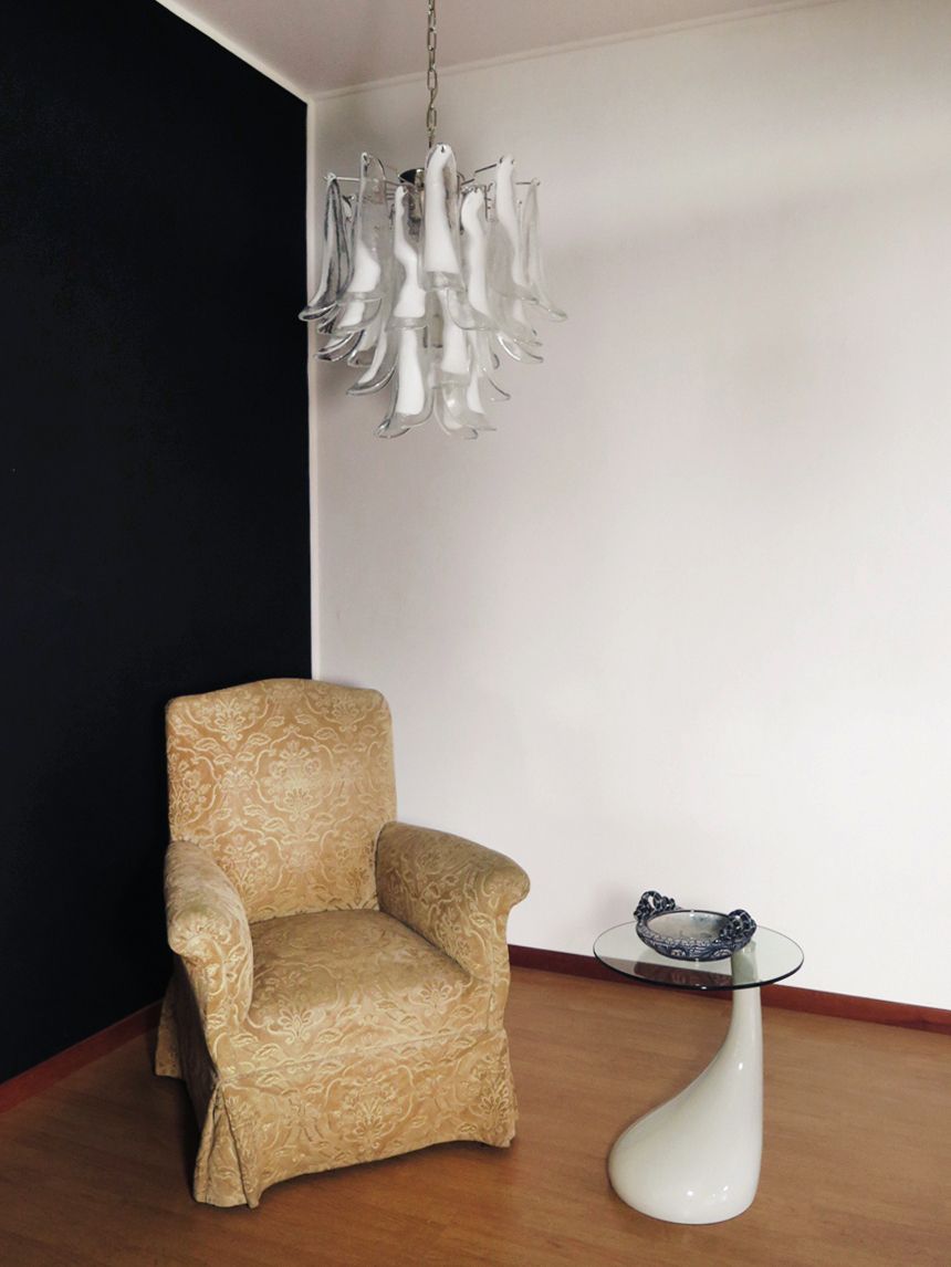 Italian Vintage Murano Chandelier   26 Glass Petals photo vinterior