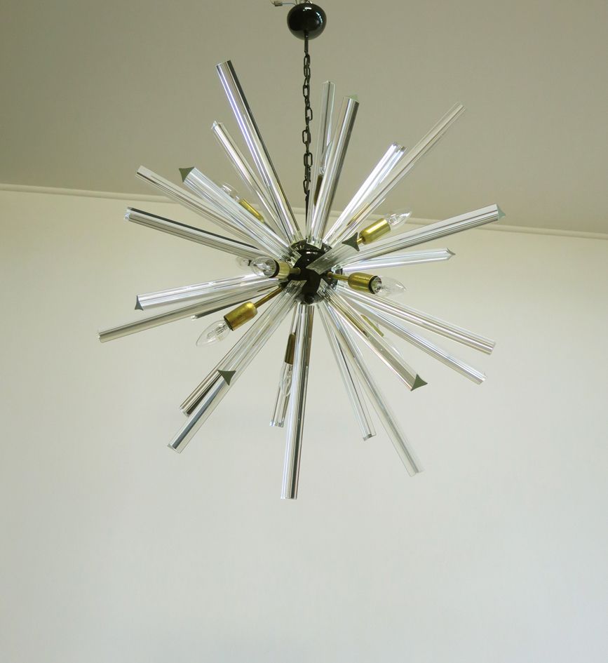 Crystal Prism Sputnik Chandeliers   30 Crystal Glass photo vintage