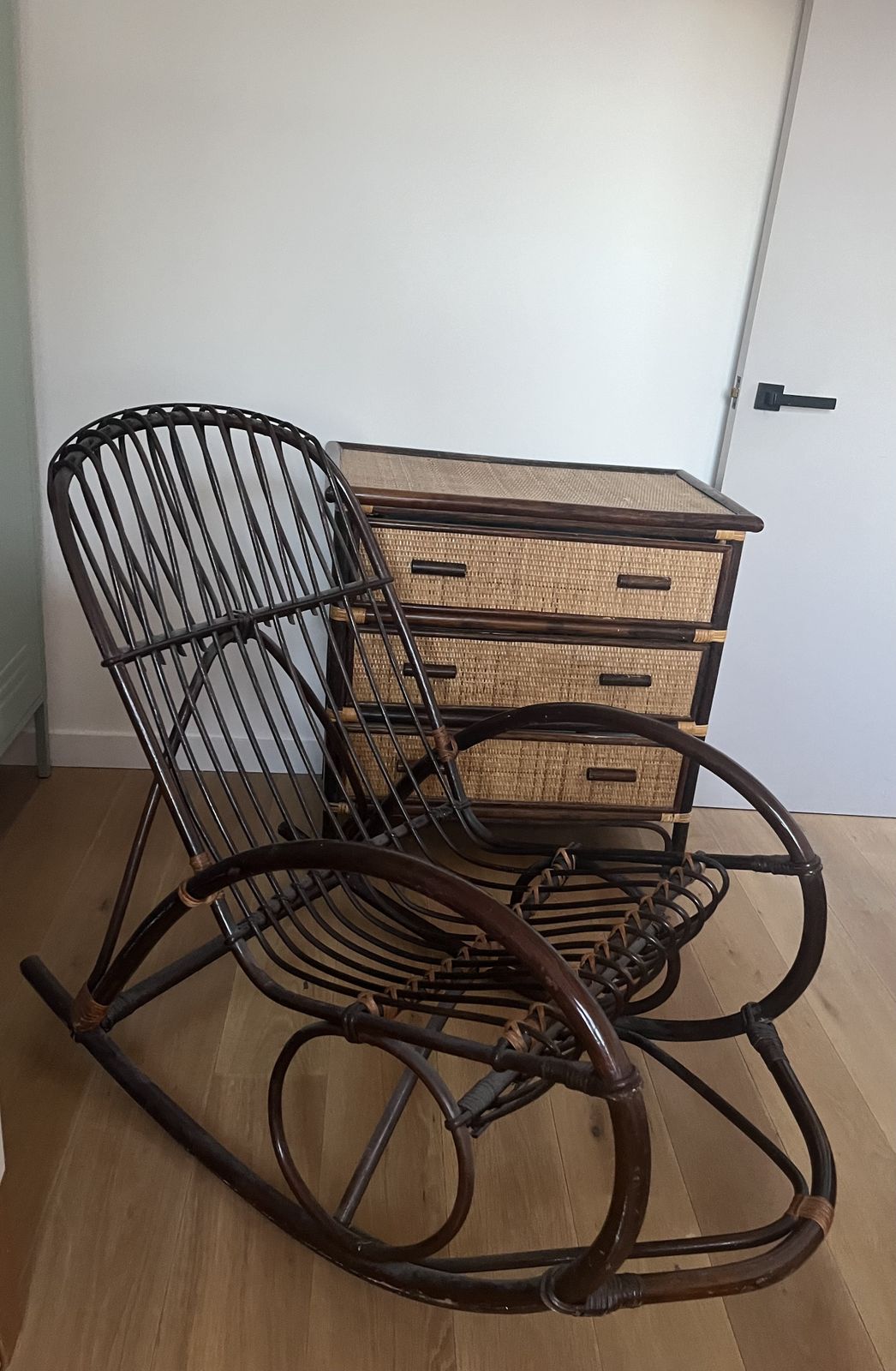 Dark Rattan Rocking Chair photo Furniture