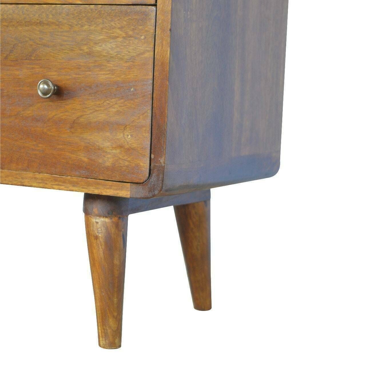 Handmade Solid Wood Mid Century Style Curved Chestnut Chest Of Drawers Storage Bedroom Furniture photo buy