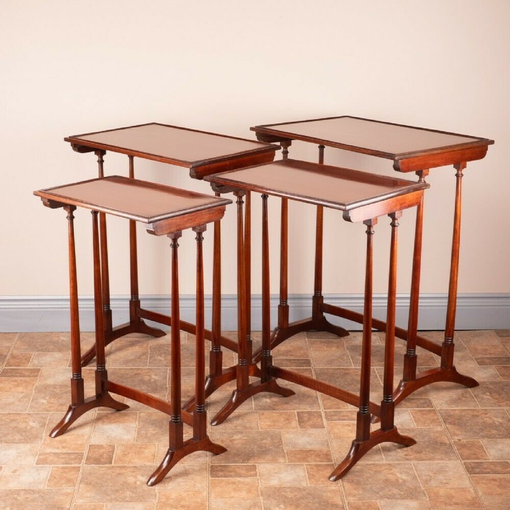 photo vintage Good Quality Mahogany Quartetto Nest Of Tables