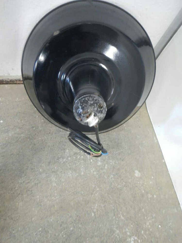 D40 Ceiling Lamp In Black Metal, 1950s photo for sale