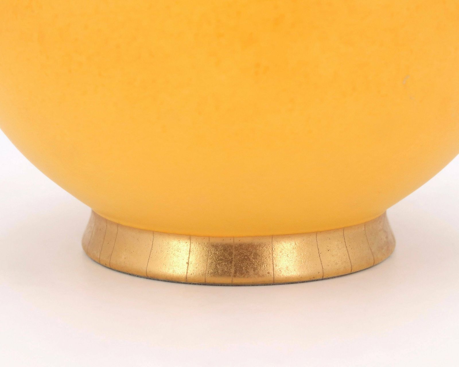 French Spheric Orange And Golden Ceramic Table Lamp By Robert Kostka, 1990s / Vintage, Nineties photo for sale