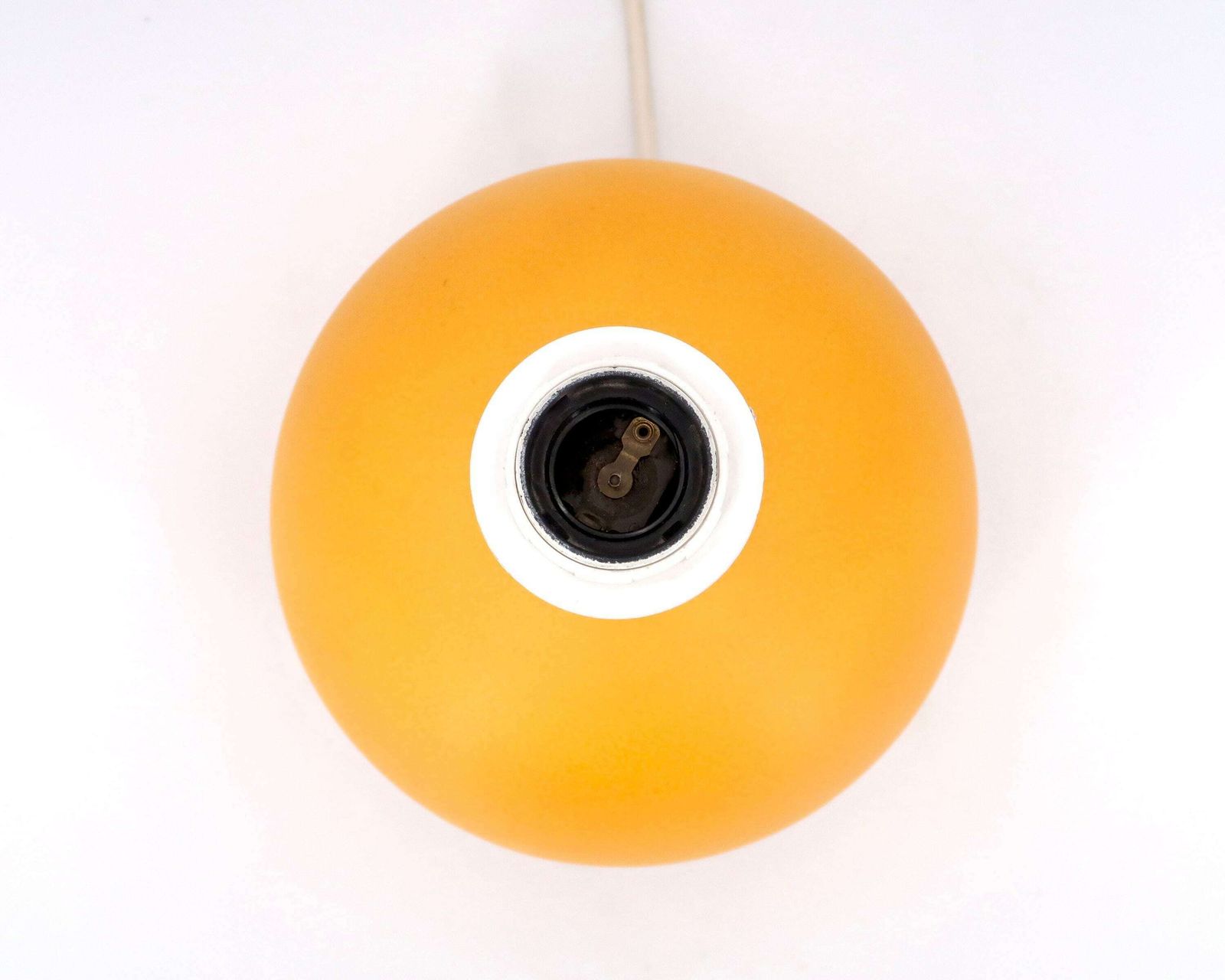 French Spheric Orange And Golden Ceramic Table Lamp By Robert Kostka, 1990s / Vintage, Nineties photo Lighting