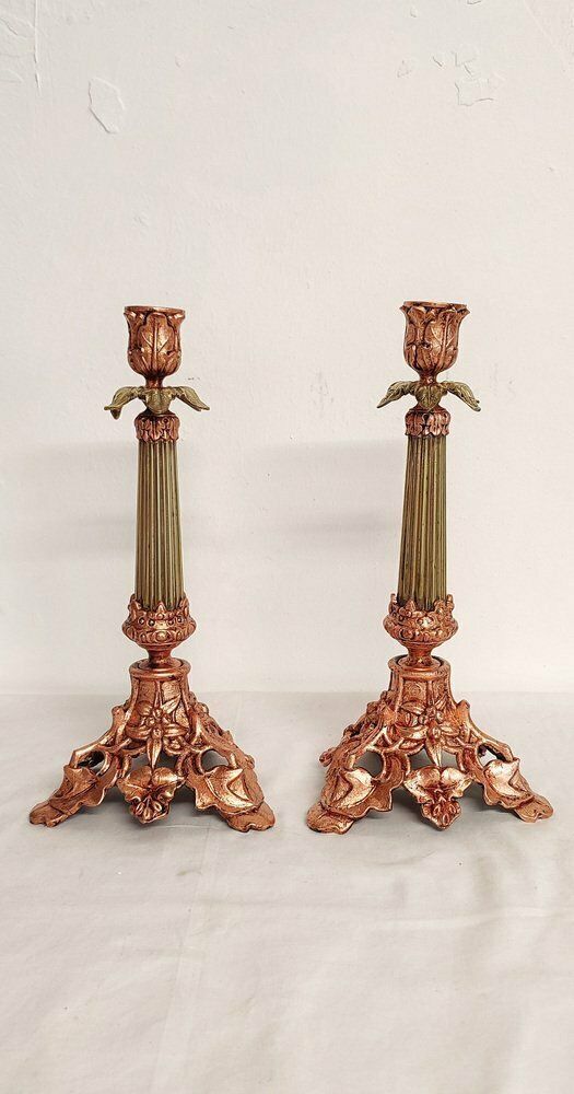 Metal Candle Holders, France, 1970s, Set Of 2