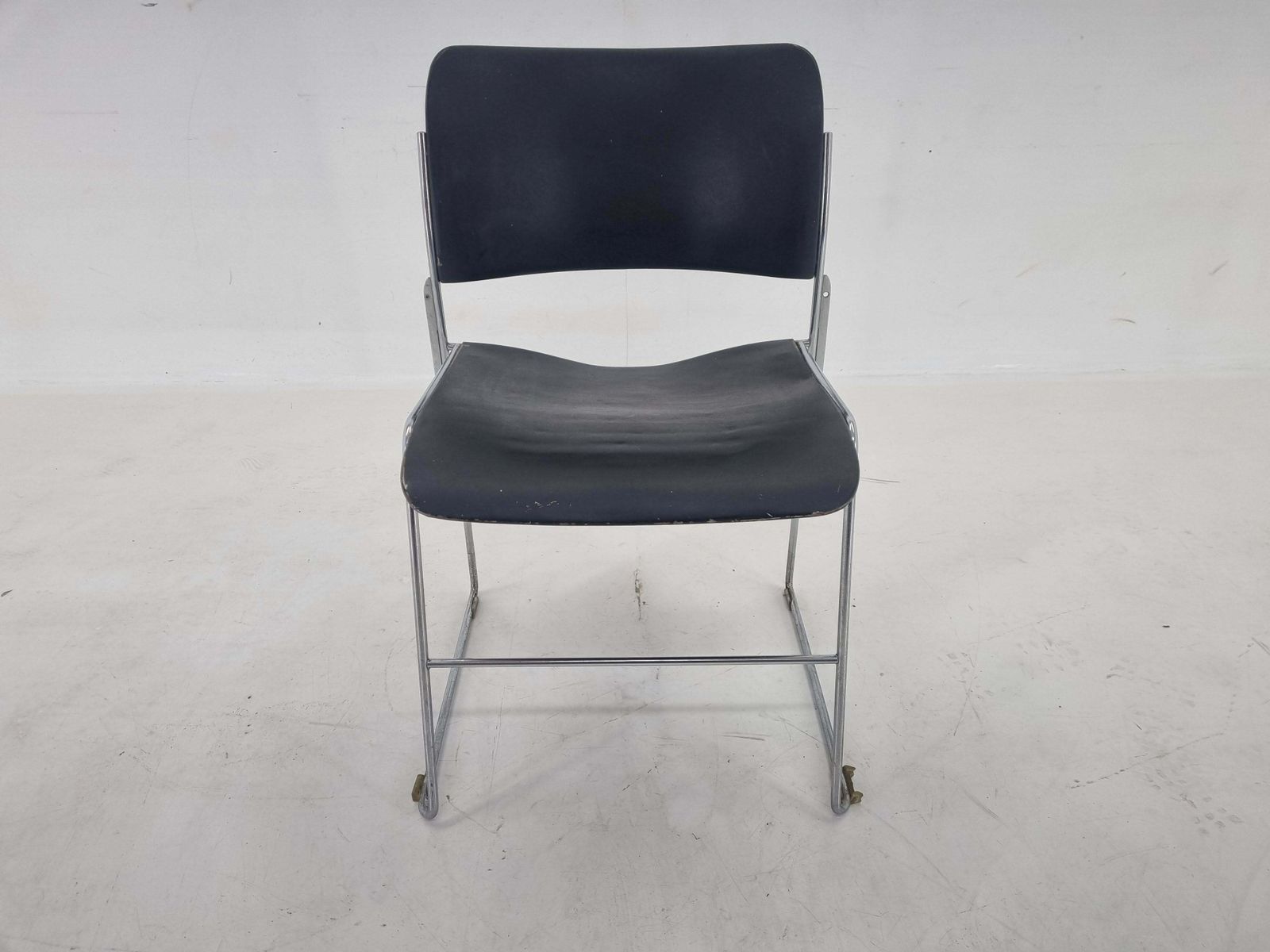 Midcentury David Rowland 40/4 Black And Chrome Side Chair, 1970 photo for sale
