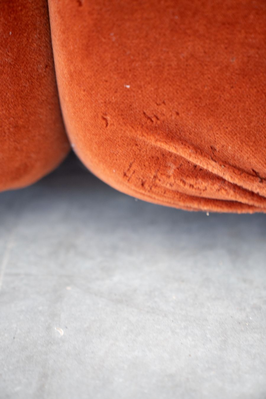 Orange Chenille Sofas, Two And Three Seater, Set Of 2, 1970s photo Furniture