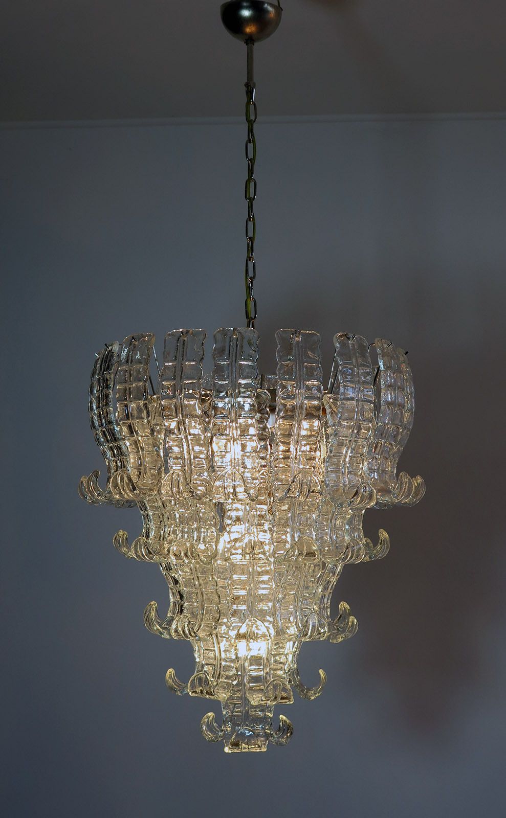 Italian Murano Six Tier Felci Glass Chandelier   52 Glasses photo furniture