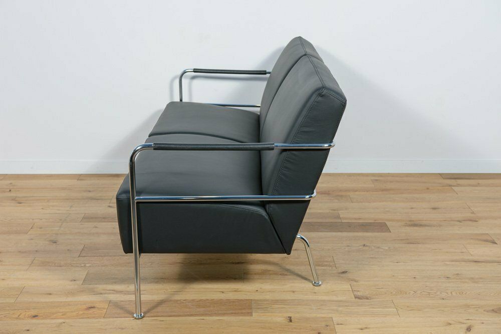 photo for sale Swedish Leather Sofa And Armchair By Gunilla Allard For Lammhults, 1990s, Set Of 2