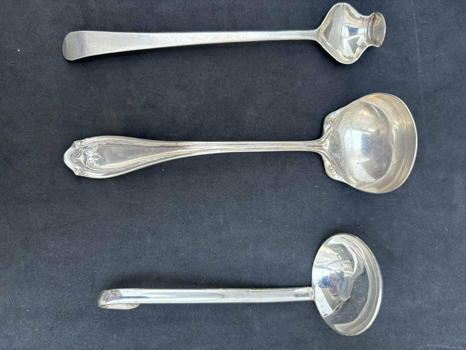 Spoons Set 3 Victorian Silver Plated Sauce Spoon W Rogers Cherry Antique Collector Gift For Collection English Tableware Flatware photo vinterior