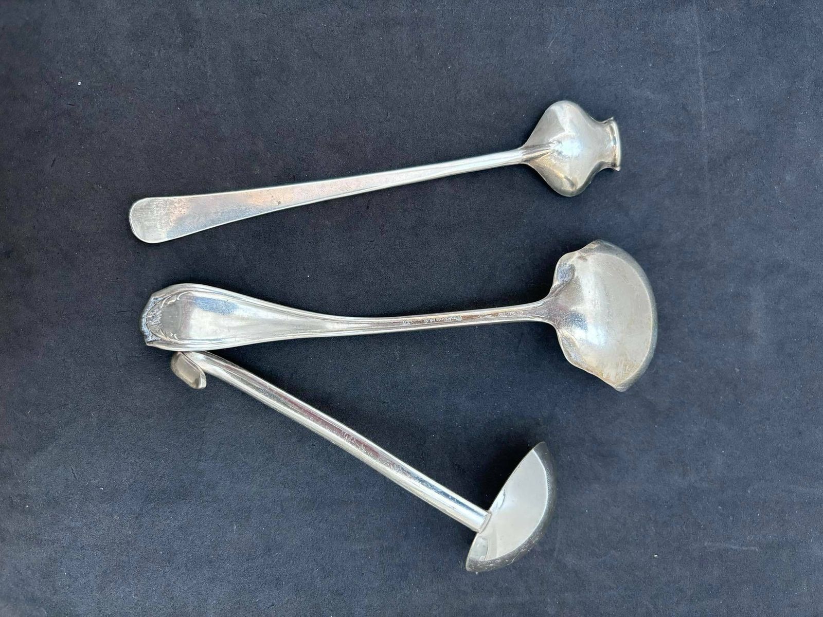 Spoons Set 3 Victorian Silver Plated Sauce Spoon W Rogers Cherry Antique Collector Gift For Collection English Tableware Flatware photo vintage