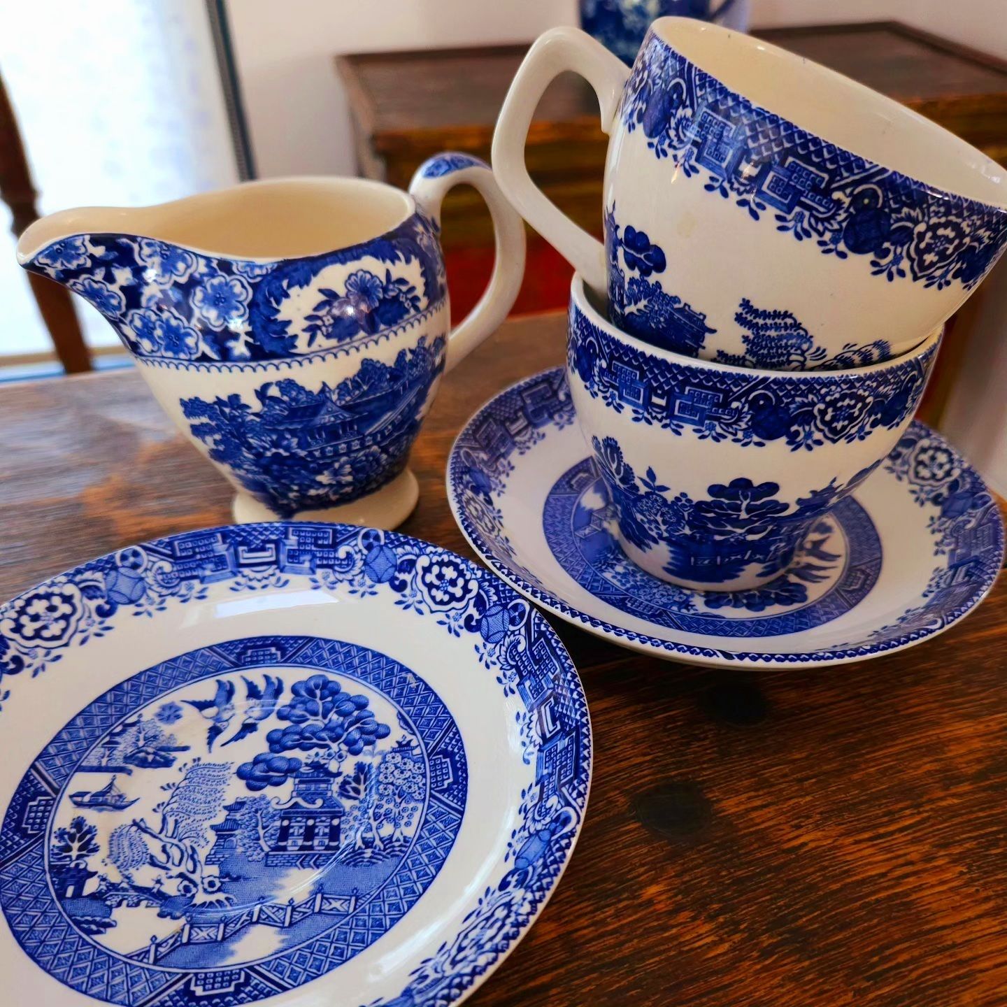 Pair Of Woods Old Altonware Cup & Saucer Sets With Matching Cream Jug photo furniture