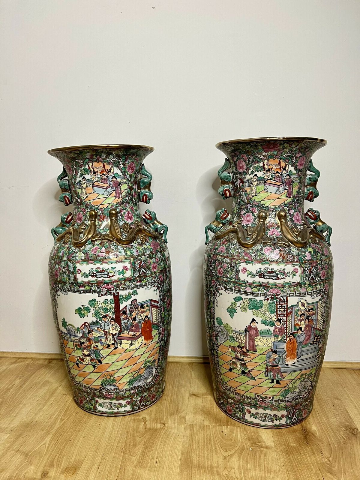 photo for sale Fantastic Pair Of Antique Large Chinese Floor Standing Vases