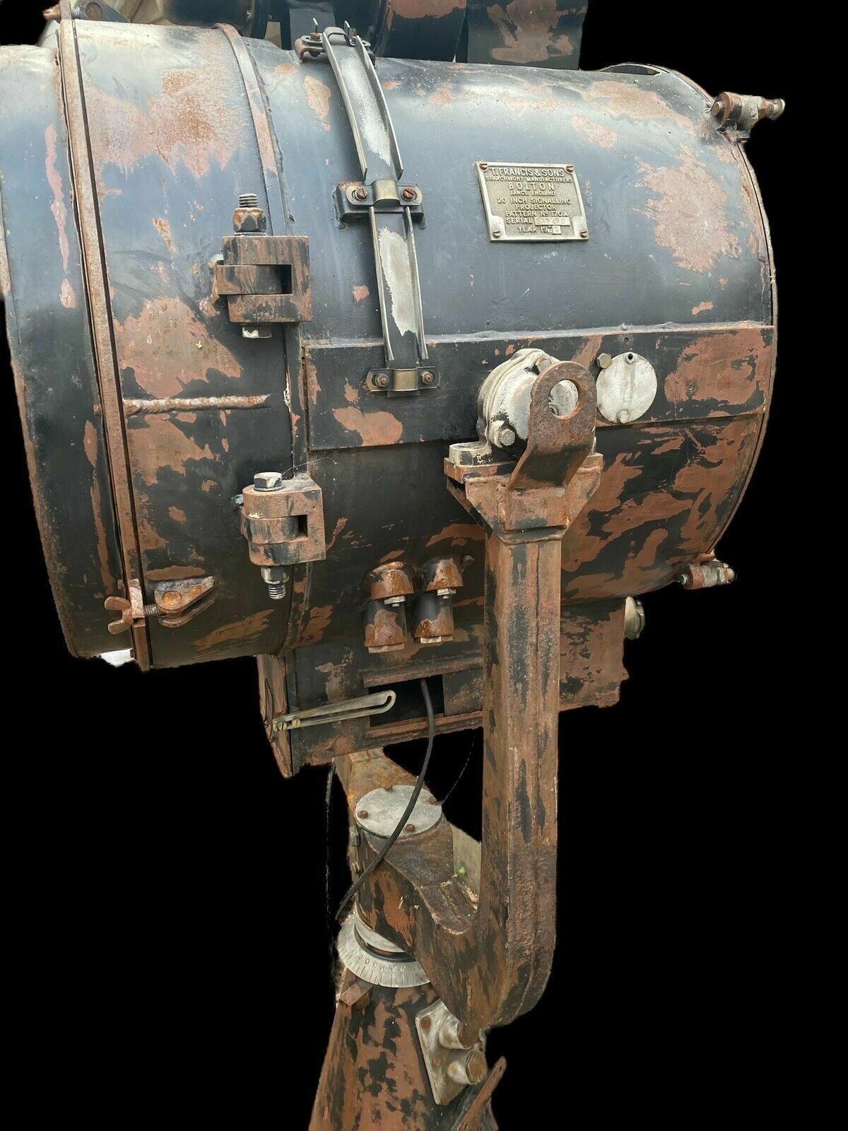Rare Francis 20 Inch Signalling Lamp Floor Searchlight British Naval Maritime photo for sale