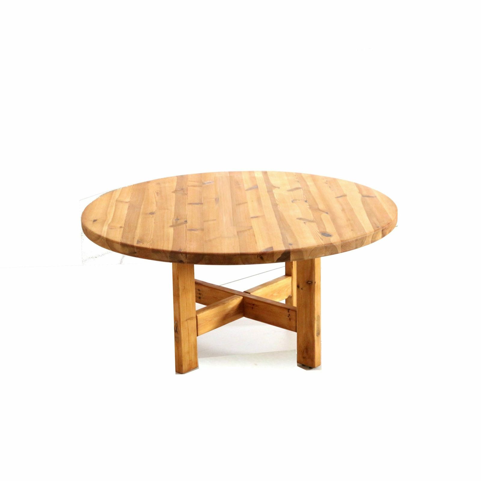 Large Round Vintage Pine Dining Table Model Rw152 Designed By Roland Wilhelmsson For Karl Andersson & Söner photo 4798.0