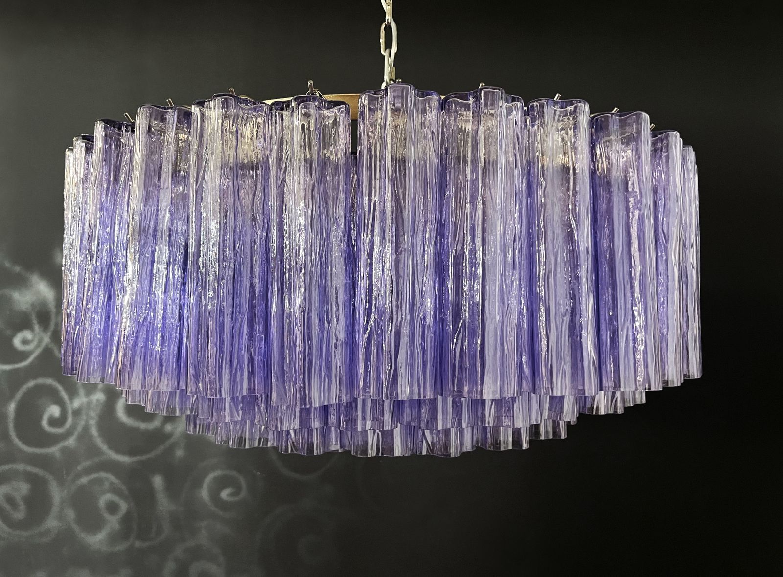 photo buy Large Murano Glass Chandelier  101 Amethyst Tube Glasses