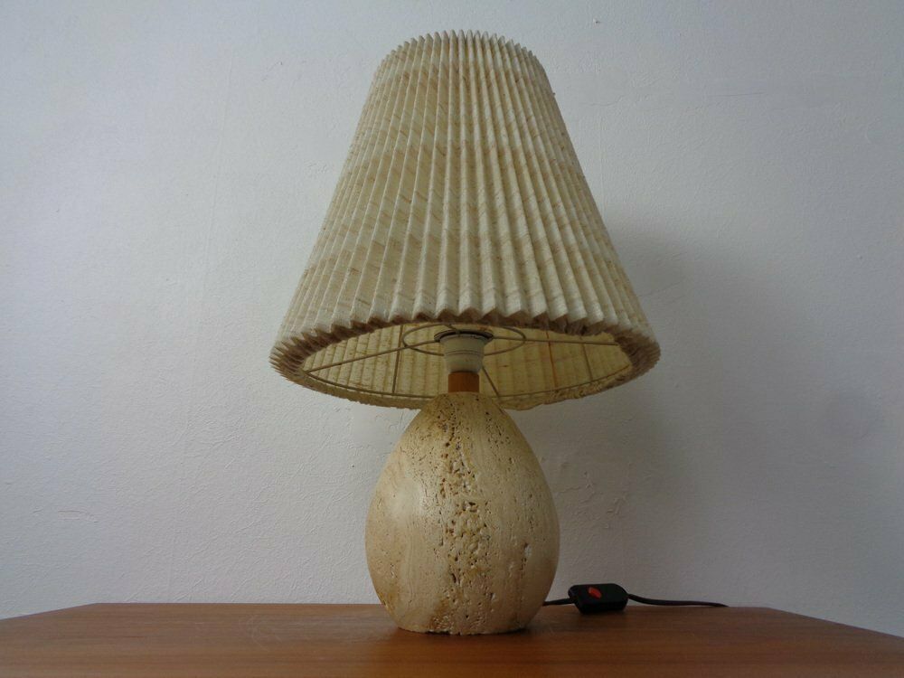 Italian Travertine Table Lamp, 1970s photo Lighting