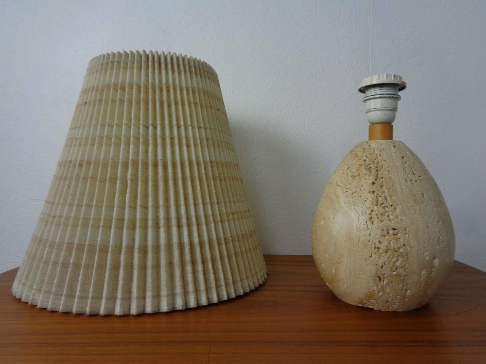 Italian Travertine Table Lamp, 1970s photo vinterior