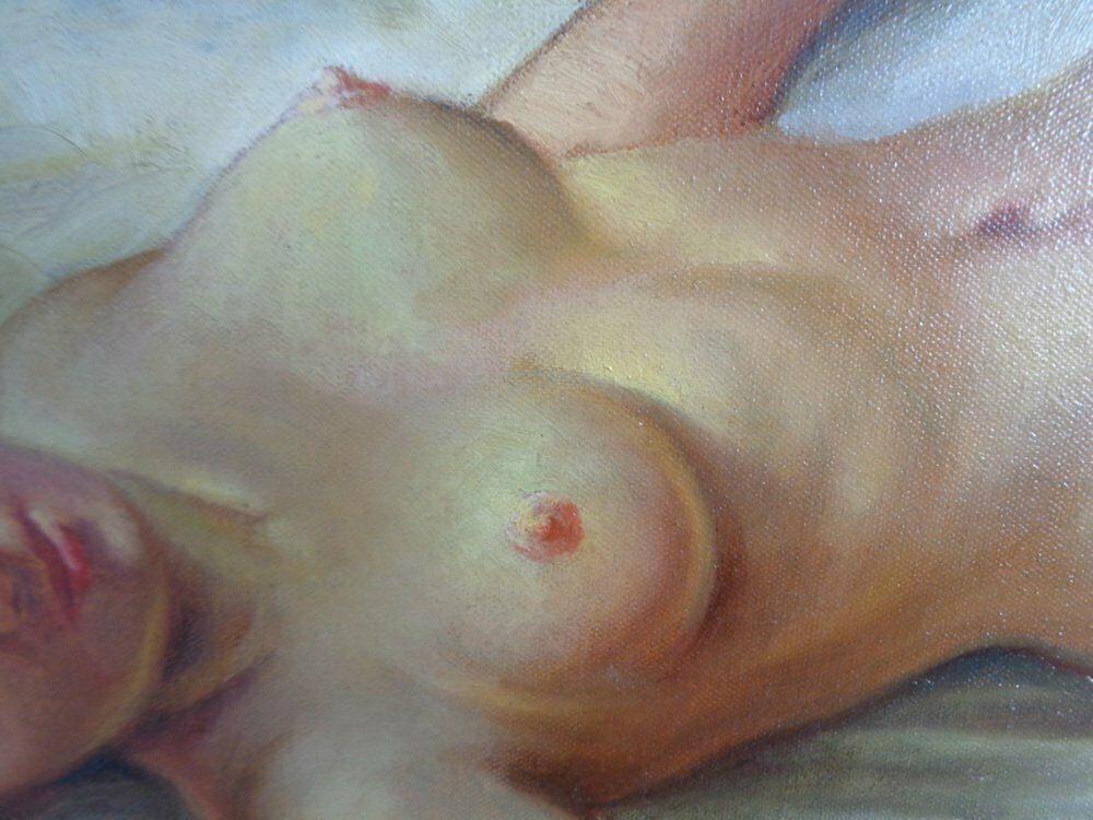 1073.0 Nussbaumer, Nude Painting, 1930s, Oil On Canvas, Framed photo
