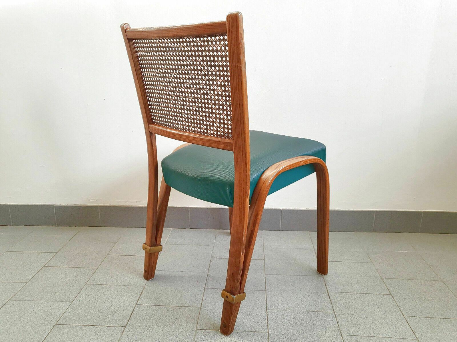 photo buy Vintage Chair 1950 Steiner Bow Wood 50s Skai Green & Beech 1950s Retro 1950s