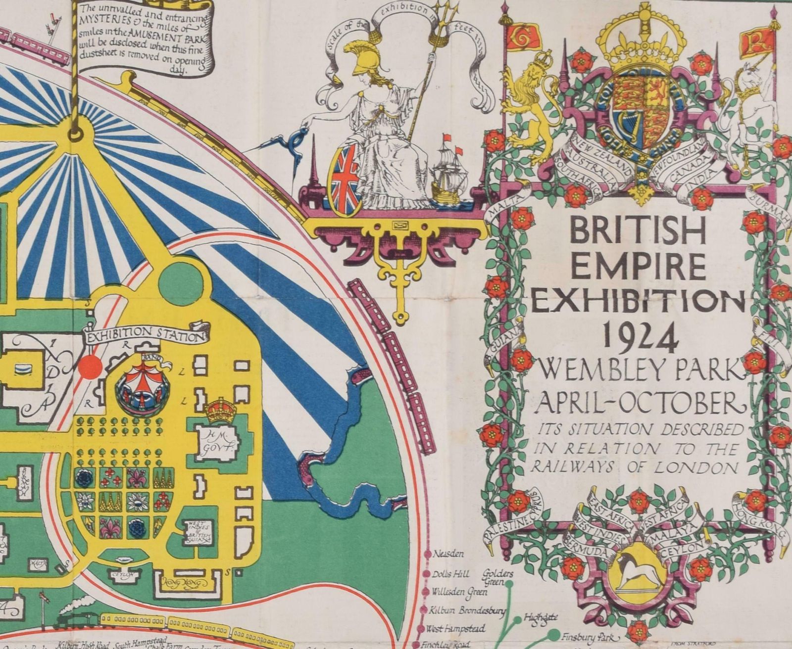 Stanley Kennedy North British Empire Exhibition 1924 Wembley Map By Stanley Kennedy North 1924 photo for sale