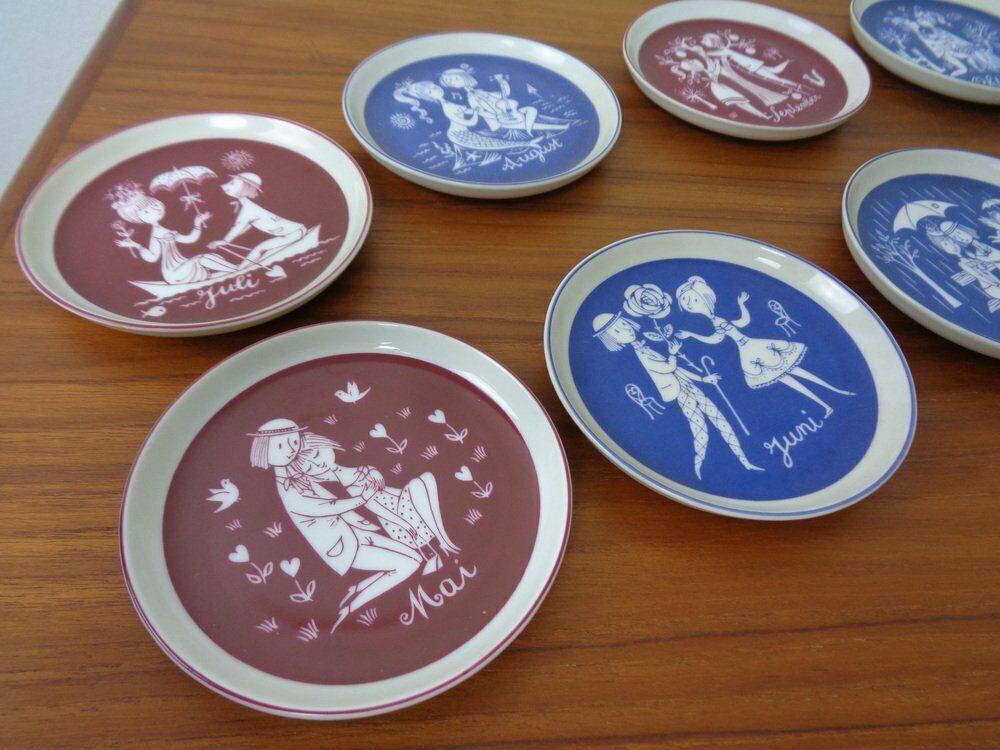 photo furniture Porcelain Coasters By Raymond Peynet For Rosenthal Studio Line, 1960s, Set Of 12